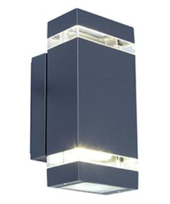 Lutec Focus Square Εξωτερικού Χώρου Led Φωτιστικό Τοίχου Up&Down 1 Light Σκούρο Γκρι LED 300 lm IP44 4000K – 5605013118