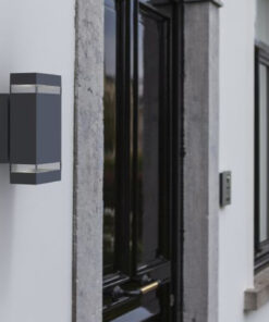 Lutec Focus Square Εξωτερικού Χώρου Led Φωτιστικό Τοίχου Up&Down 1 Light Σκούρο Γκρι LED 300 lm IP44 4000K – 5605013118