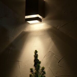 Lutec Focus Square Εξωτερικού Χώρου Led   Φωτιστικό Τοίχου Up&Down   1  Light Σκούρο Γκρι LED   300 lm IP44 4000K – 5605013118