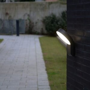 Lutec Meridian  Small Φωτιστικό Τοίχου Εξωτερικού Χώρου Σκούρο Γκρι LED 800lm 3000K IP54 – 5616302118