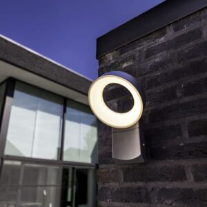 Lutec Meridian  Small Φωτιστικό Τοίχου Εξωτερικού Χώρου Σκούρο Γκρι LED 800lm 3000K IP54 – 5616302118