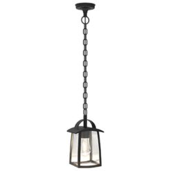 Lutec Kelsey Εξωτερικού Χώρου Pendant E27 Μαύρο Clear Glass E27 IP44 – 6273601012