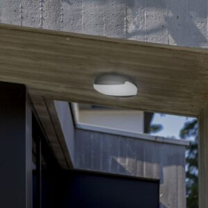 Lutec Sweep Φωτιστικό Οροφής Εξωτερικού Χώρου Ceiling Cct Σκούρο Γκρι LED 23.5W 1600lm 3000/4000K Step Dimmable IP54 – 6303401118