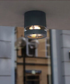 Lutec Focus Round Τοίχου Εξωτερικού Χώρου Gu10 Σκούρο Γκρι IP44 – 6304201118