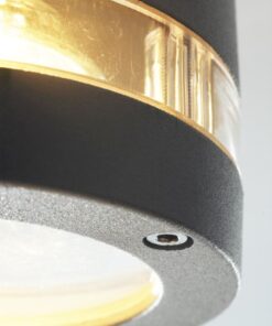 Lutec Focus Round Τοίχου Εξωτερικού Χώρου Gu10 Σκούρο Γκρι IP44 – 6304201118