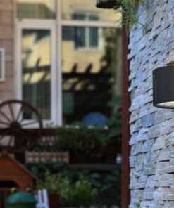 Lutec Bonn Φωτιστικό Τοίχου Εξωτερικού Χώρου Up&Down E27 Σκούρο Γκρι IP54 – 6330401118