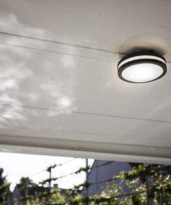 Lutec Titan Round Medium Φωτιστικό Τοίχου και Οροφής Εξωτερικού Χώρου E27 Σκούρο Γκρι IP54 – 6336201118