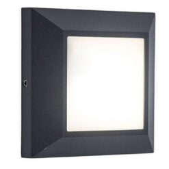 Lutec Helena Επιτοίχιο Φωτιστικό Εξωτερικού Χώρου Led Τοίχου/Recess Σκούρο Γκρι Χρώμα LED 200lm 4000K IP54 – 6402101118