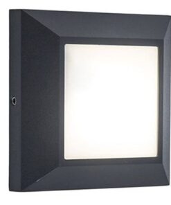 Lutec Helena Επιτοίχιο Φωτιστικό Εξωτερικού Χώρου Led Τοίχου/Recess Σκούρο Γκρι Χρώμα LED 200lm 4000K IP54 – 6402101118