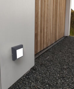 Lutec Helena Επιτοίχιο Φωτιστικό Εξωτερικού Χώρου Led Τοίχου/Recess Σκούρο Γκρι Χρώμα LED 200lm 4000K IP54 – 6402101118