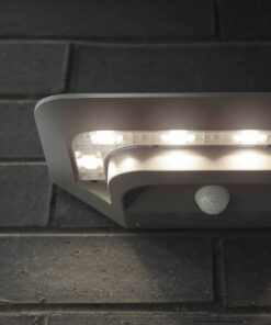 Lutec Ghost Επιτοίχιο Ηλιακό Φωτιστικό Με Ανιχνευτή Κίνησης Ασημί Χρώματος LED Dimmable 260lm 4000K IP44 – 6901401337