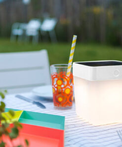 Lutec Table Cube Φορητό Επιτραπέζιο Ηλιακό Φωτιστικό Λευκού Χρώματος LED Dimmable 100lm 3000K IP44 – 6908001331