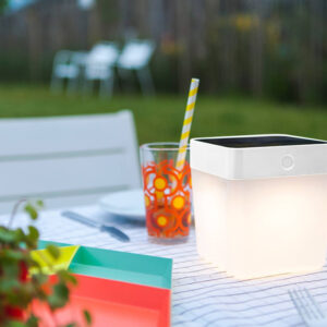 Lutec Table Cube Φορητό Επιτραπέζιο Ηλιακό Φωτιστικό Λευκού Χρώματος LED Dimmable 100lm 3000K IP44 – 6908001331