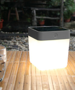 Lutec Table Φορητό Επιτραπέζιο Φωτιστικό Cube Ηλιακό Ασημί Χρώματος LED Dimmable 100lm 3000K Dimmable IP44 – 6908001337