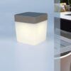 Lutec Table Φορητό Επιτραπέζιο Φωτιστικό Cube Ηλιακό Ασημί Χρώματος LED Dimmable 100lm 3000K Dimmable IP44 – 6908001337