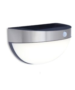 Lutec Bubble Επιτοίχιο Φωτιστικό Εξωτερικού Χώρου Inox Ηλιακό Με Ανιχνευτή Κίνησης LED Dimmable 200lm 4000K IP44 – 6908701001