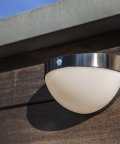 Lutec Bubble Επιτοίχιο Φωτιστικό Εξωτερικού Χώρου Inox Ηλιακό Με Ανιχνευτή Κίνησης LED Dimmable 200lm 4000K IP44 – 6908701001
