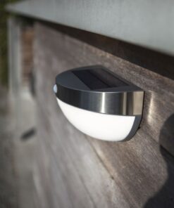 Lutec Bubble Επιτοίχιο Φωτιστικό Εξωτερικού Χώρου Inox Ηλιακό Με Ανιχνευτή Κίνησης LED Dimmable 200lm 4000K IP44 – 6908701001