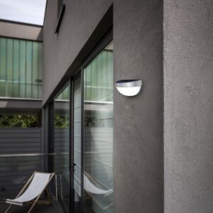 Lutec Bubble Επιτοίχιο Φωτιστικό Εξωτερικού Χώρου Inox Ηλιακό Με Ανιχνευτή Κίνησης LED Dimmable 200lm 4000K IP44 – 6908701001