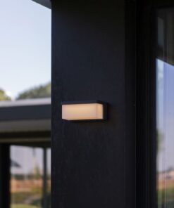 Lutec Υβριδικό Ηλιακό Φωτιστικό Τοίχου ZELNA Σκούρο Γκρι θερμό 3000K IP44 – 6912401345