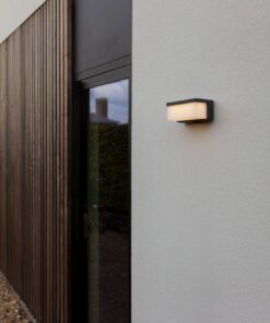Lutec Υβριδικό Ηλιακό Φωτιστικό Τοίχου ZELNA Σκούρο Γκρι θερμό 3000K IP44 – 6912401345