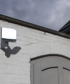 Lutec Sunshine Φωτιστικό Τοίχου Εξωτερικού Χώρου Με Ανιχνευτή Κίνησης Σκούρο Γκρι Plus Ηλιακό LED 800lm 5000K – 6925604345