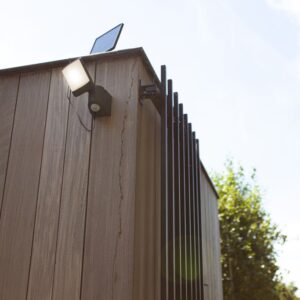 Lutec Sunshine Ηλιακό Led Small Version Τοίχου Με Ανιχνευτή Κίνησης Σκούρο Γκρι Plus Ηλιακό LED 500lm 5000K IP54 – 6925701345