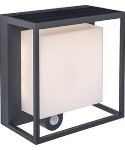 Lutec Curtis Επιτοίχιο Ηλιακό Φωτιστικό Led Τοίχου Σκούρο Γκρι Χρώμα LED 300lm 3000K IP54 – 6934601118