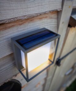 Lutec Curtis Επιτοίχιο Ηλιακό Φωτιστικό Led Τοίχου Σκούρο Γκρι Χρώμα LED 300lm 3000K IP54 – 6934601118