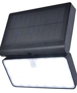 Lutec Tuda Ηλιακό Φωτιστικό Τοίχου Με Ανιχνευτή Κίνησης Μαύρου Χρώματος με απομακρυσμένη λειτουργία Connect LED Dimmable 1000lm 2700K-6500K IP44 – 6935501330