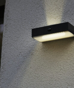 Lutec Fadi Ηλιακό Φωτιστικό Τοίχου Με Ανιχνευτή Κίνησης Μαύρο Απομακρυσμένη Λειτουργία LED Dimmable 800lm 2700K-6500K IP44 – 6939501330