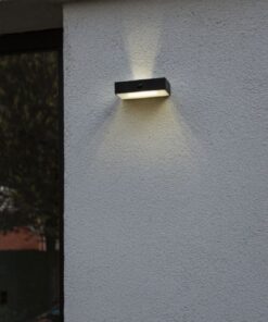Lutec Fadi Ηλιακό Φωτιστικό Τοίχου Με Ανιχνευτή Κίνησης Μαύρο Απομακρυσμένη Λειτουργία LED Dimmable 800lm 2700K-6500K IP44 – 6939501330