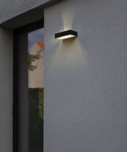 Lutec Fadi Ηλιακό Φωτιστικό Τοίχου Με Ανιχνευτή Κίνησης Μαύρο Απομακρυσμένη Λειτουργία LED Dimmable 800lm 2700K-6500K IP44 – 6939501330