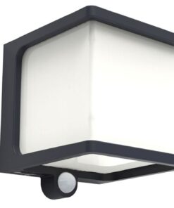 Lutec Doblo Επιτοίχιο Φωτιστικό Εξωτερικού Χώρου Ηλιακό Με Ανιχνευτή Κίνησης Σκούρο Γκρι Χρώμα LED 500lm 4000K Dimmable IP54 – 6940101125