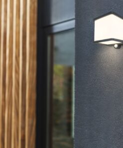 Lutec Doblo Επιτοίχιο Φωτιστικό Εξωτερικού Χώρου Ηλιακό Με Ανιχνευτή Κίνησης Σκούρο Γκρι Χρώμα LED 500lm 4000K Dimmable IP54 – 6940101125