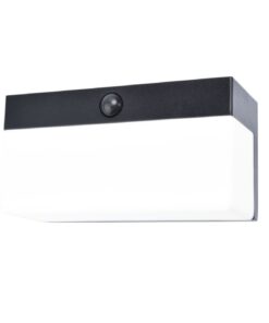 Lutec Fran Ηλιακό Φωτιστικό Τοίχου Με Ανιχνευτή Κίνησης Μαύρο Χρώμα απομακρυσμένη λειτουργία Connect LED Dimmable 800lm 2700K-6500K IP44 – 6941502330