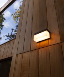 Lutec Fran Ηλιακό Φωτιστικό Τοίχου Με Ανιχνευτή Κίνησης Μαύρο Χρώμα απομακρυσμένη λειτουργία Connect LED Dimmable 800lm 2700K-6500K IP44 – 6941502330