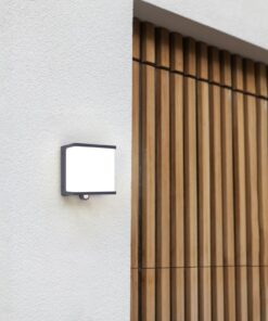 Lutec Doblo Επιτοίχιο Φωτιστικό με Ηλιακό Πάνελ Με Ανιχνευτή Κίνησης Σκούρο Γκρι Χρώμα LED 12W 4000K IP44 Step Dimmable – 6943701125