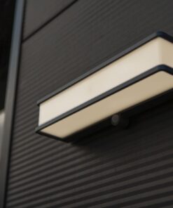 Lutec Doblo Επιτοίχιο Φωτιστικό Led Με Ανιχνευτή Κίνησης και Ηλιακό Πάνελ Σκούρο Γκρι LED 16.5W 4000K IP54 – 6943801125