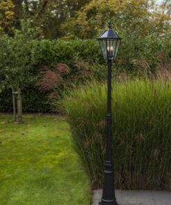 Lutec London Ηλιακό Φωτιστικό Κολώνα Μαύρου Χρώματος E12 Dimmable 300lm 2700K IP44 – 6951301189