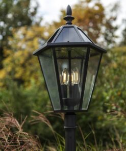 Lutec London Ηλιακό Φωτιστικό Κολώνα Μαύρου Χρώματος E12 Dimmable 300lm 2700K IP44 – 6951301189