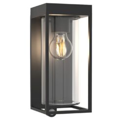 Lutec Flair Ηλιακό Τοίχου Με Ανιχνευτή Κίνησης E27 W/Bulb Μαύρο E27 IP44 – 6988804012