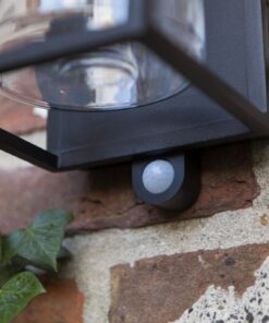 Lutec Flair Ηλιακό Τοίχου Με Ανιχνευτή Κίνησης E27 W/Bulb Μαύρο E27 IP44 – 6988804012