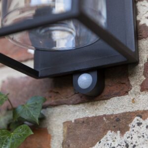 Lutec Flair Ηλιακό Τοίχου  Με Ανιχνευτή Κίνησης E27 W/Bulb Μαύρο  E27     IP44  – 6988804012