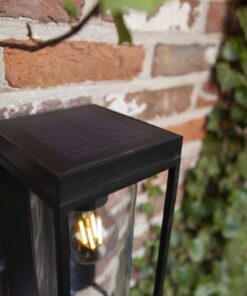 Lutec Flair Ηλιακό Τοίχου Με Ανιχνευτή Κίνησης E27 W/Bulb Μαύρο E27 IP44 – 6988804012