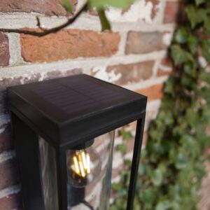 Lutec Flair Ηλιακό Τοίχου  Με Ανιχνευτή Κίνησης E27 W/Bulb Μαύρο  E27     IP44  – 6988804012