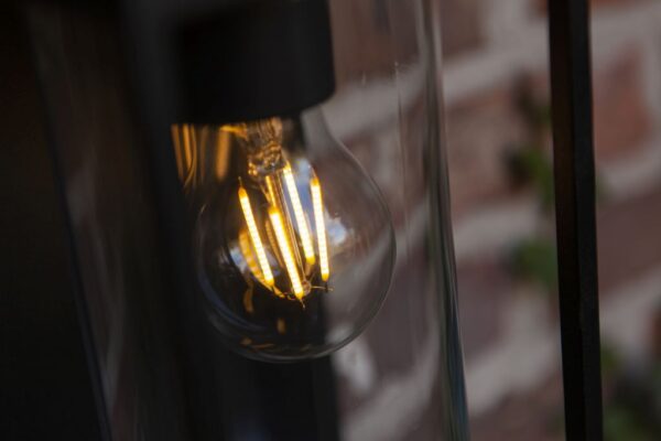 Lutec Flair Ηλιακό Τοίχου  Με Ανιχνευτή Κίνησης E27 W/Bulb Μαύρο  E27     IP44  – 6988804012