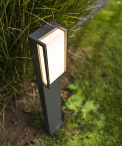 Lutec Qubo Φωτιστικό Κολωνάκι Κήπου Post Σκούρο Γκρι Χρώμα LED 1100lm 3000K IP54 – 7193001118