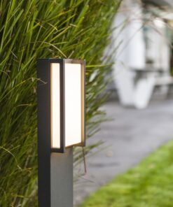 Lutec Qubo Φωτιστικό Κολωνάκι Κήπου Post Σκούρο Γκρι Χρώμα LED 1100lm 3000K IP54 – 7193001118