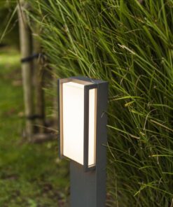 Lutec Qubo Φωτιστικό Κολωνάκι Κήπου Post Σκούρο Γκρι Χρώμα LED 1100lm 3000K IP54 – 7193001118